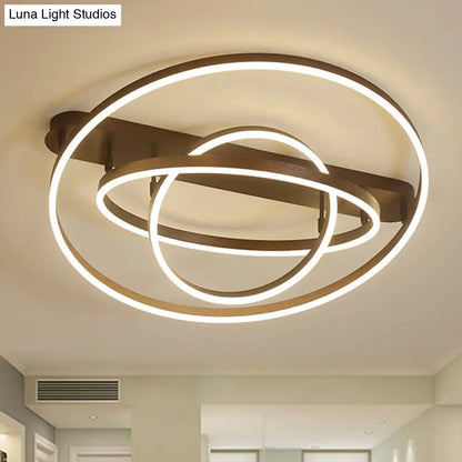 DecorBites™ Contemporary Multi Circle Metal Flush Mount Lamp With 1/2/3 Heads, White/Warm Light