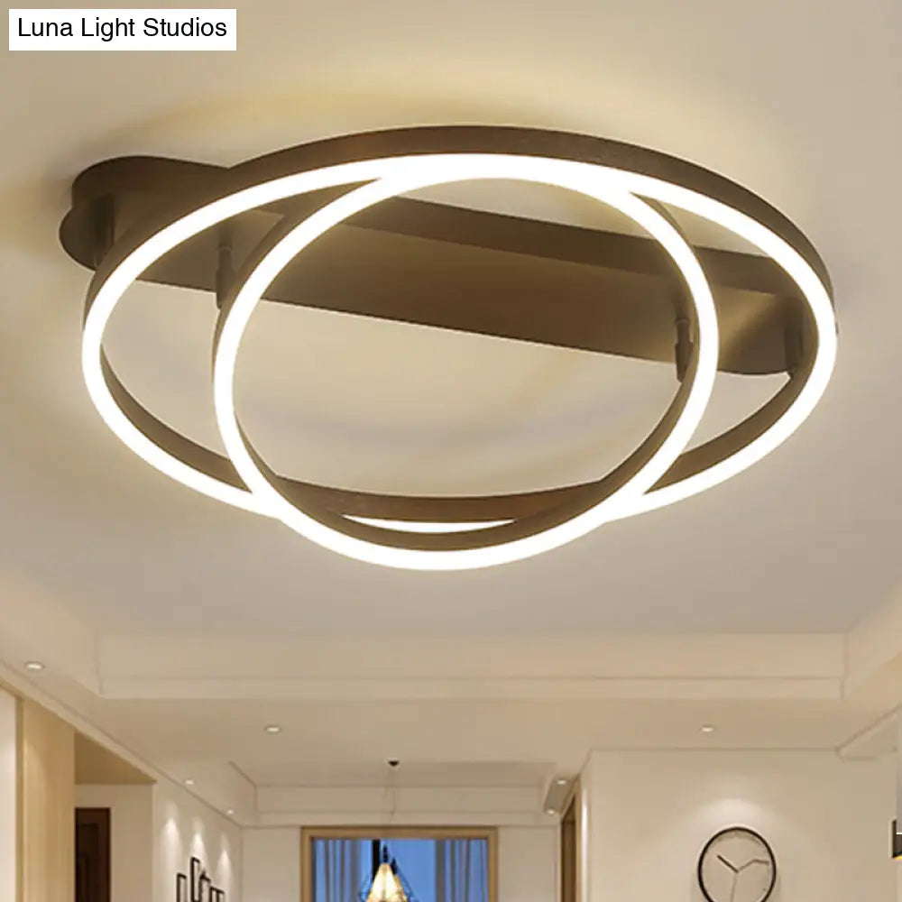 DecorBites™ Contemporary Multi Circle Metal Flush Mount Lamp With 1/2/3 Heads, White/Warm Light