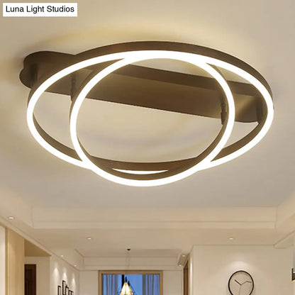 DecorBites™ Contemporary Multi Circle Metal Flush Mount Lamp With 1/2/3 Heads, White/Warm Light