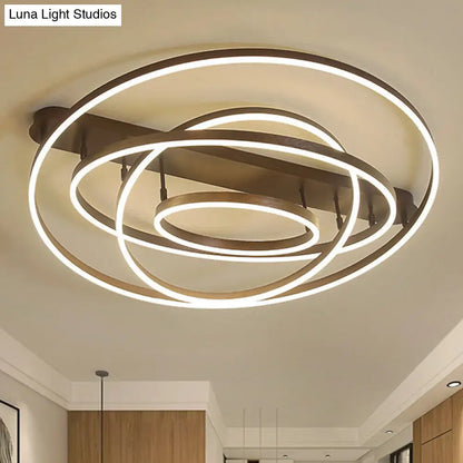 DecorBites™ Contemporary Multi Circle Metal Flush Mount Lamp With 1/2/3 Heads, White/Warm Light