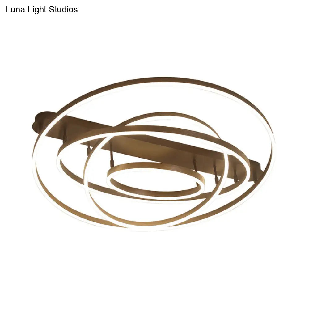 DecorBites™ Contemporary Multi Circle Metal Flush Mount Lamp With 1/2/3 Heads, White/Warm Light