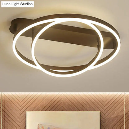 DecorBites™ Contemporary Multi Circle Metal Flush Mount Lamp With 1/2/3 Heads, White/Warm Light