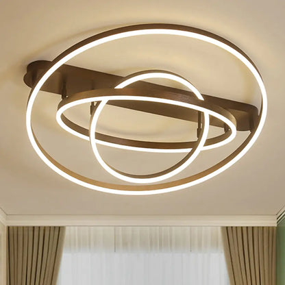 DecorBites™ Contemporary Multi Circle Metal Flush Mount Lamp With 1/2/3 Heads, White/Warm Light