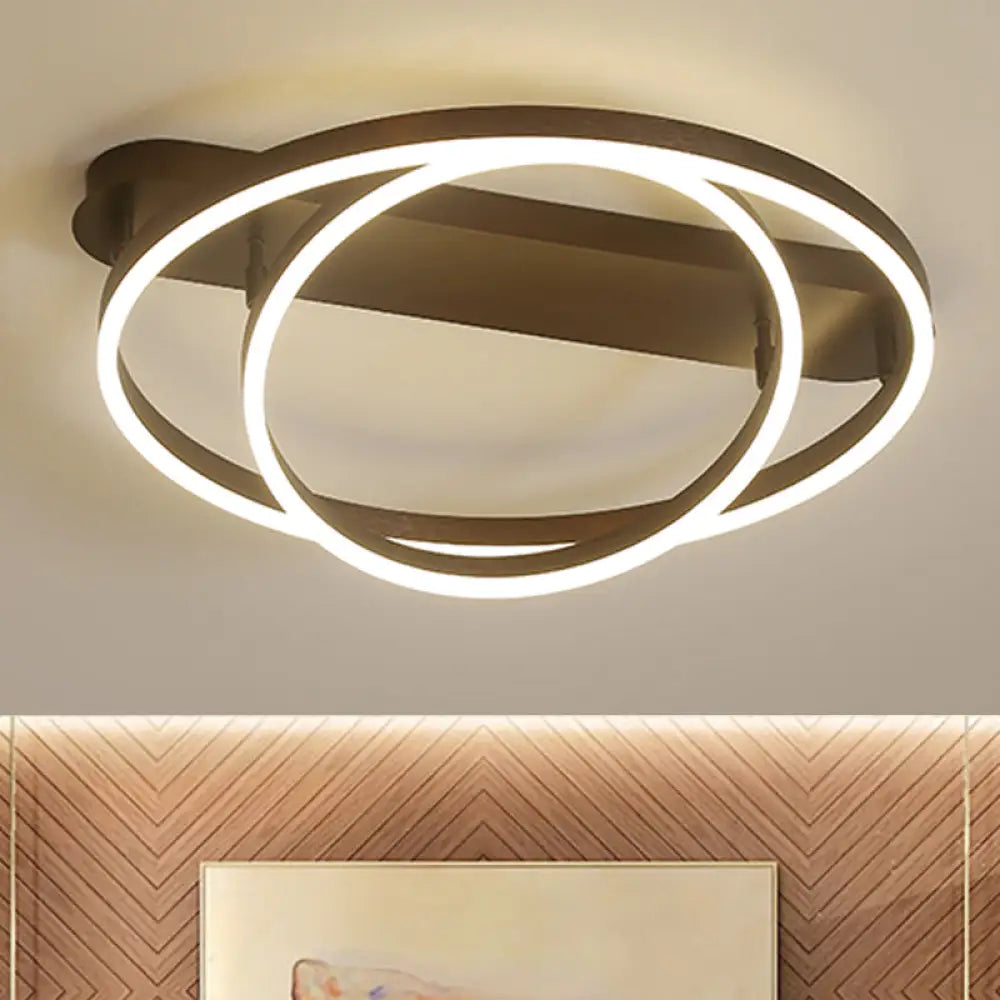 DecorBites™ Contemporary Multi Circle Metal Flush Mount Lamp With 1/2/3 Heads, White/Warm Light
