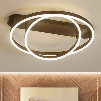 DecorBites™ Contemporary Multi Circle Metal Flush Mount Lamp With 1/2/3 Heads, White/Warm Light