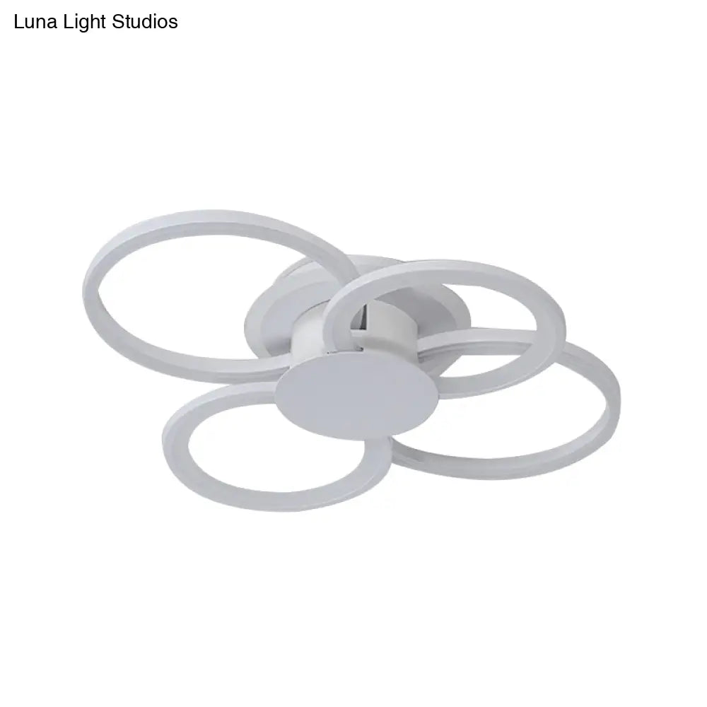 DecorBites™ Contemporary Multi-Halo Flush Ceiling Light with Acrylic Shade, available in Warm/White Light, for Bedroom (4/6/8 Lights)