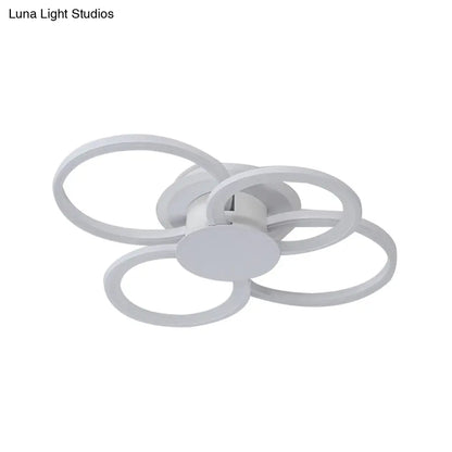 DecorBites™ Contemporary Multi-Halo Flush Ceiling Light with Acrylic Shade, available in Warm/White Light, for Bedroom (4/6/8 Lights)