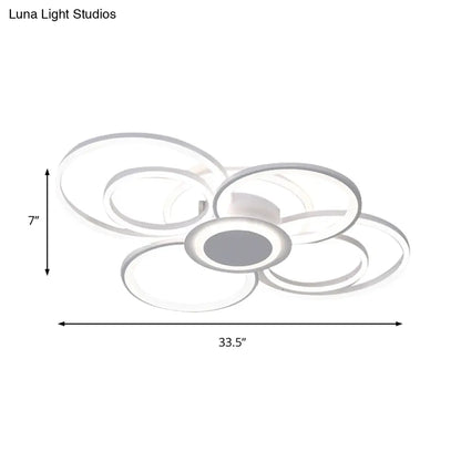 DecorBites™ Contemporary Multi-Halo Flush Ceiling Light with Acrylic Shade, available in Warm/White Light, for Bedroom (4/6/8 Lights)