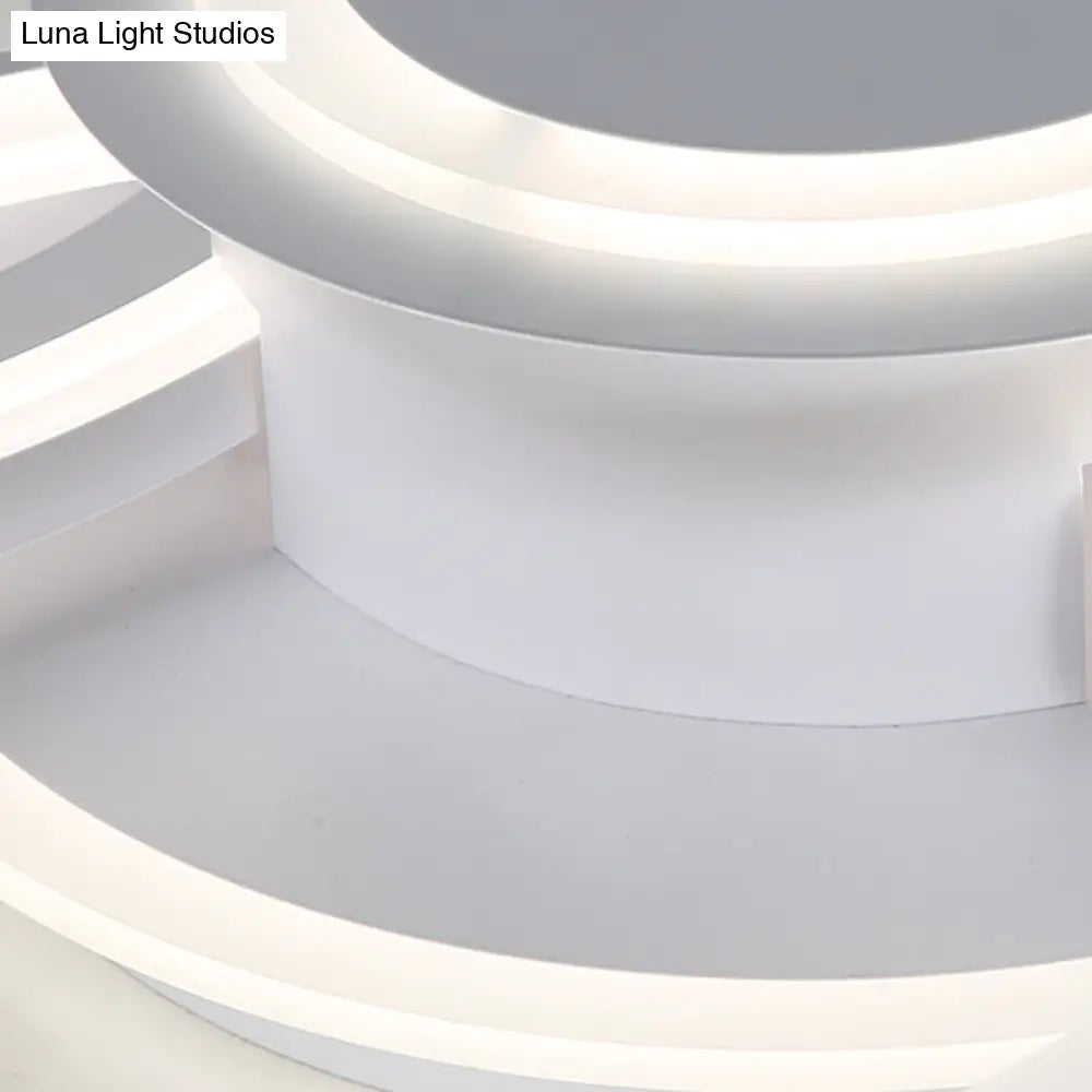 DecorBites™ Contemporary Multi-Halo Flush Ceiling Light with Acrylic Shade, available in Warm/White Light, for Bedroom (4/6/8 Lights)