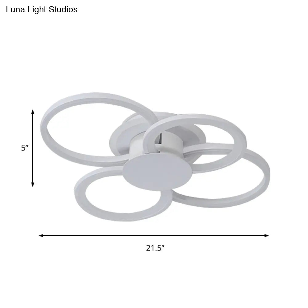 DecorBites™ Contemporary Multi-Halo Flush Ceiling Light with Acrylic Shade, available in Warm/White Light, for Bedroom (4/6/8 Lights)