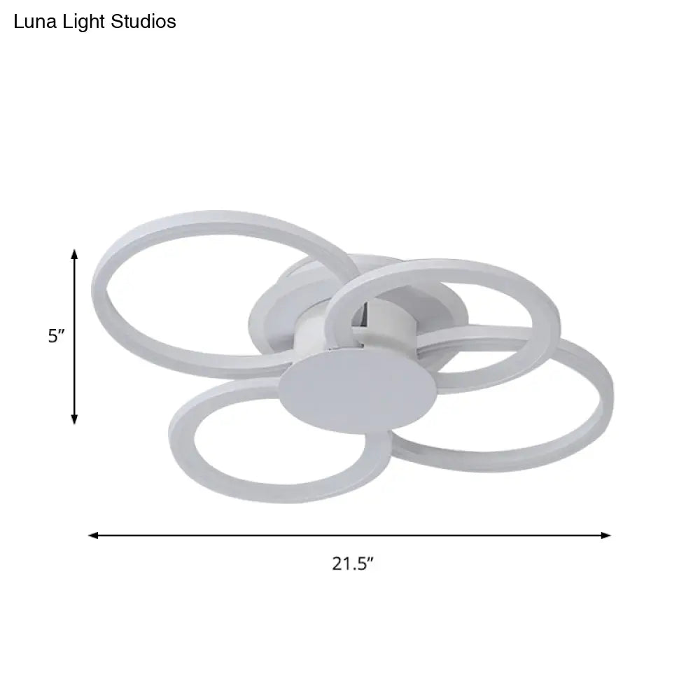 DecorBites™ Contemporary Multi-Halo Flush Ceiling Light with Acrylic Shade, available in Warm/White Light, for Bedroom (4/6/8 Lights)