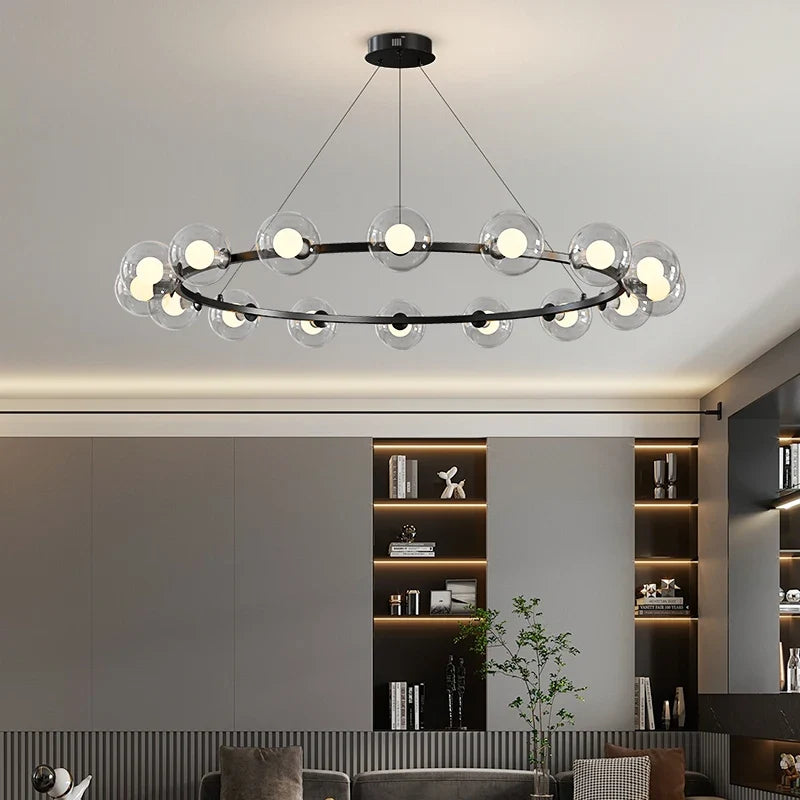 Contemporary Multi-Head Acrylic Glass Pendant Chandelier