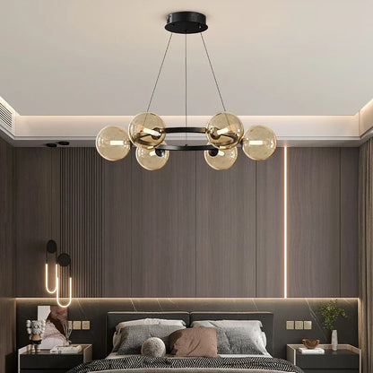 Contemporary Multi-Head Acrylic Glass Pendant Chandelier