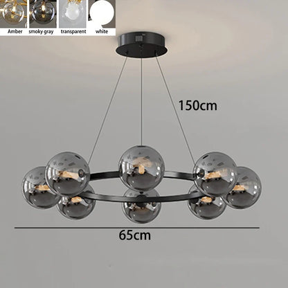 Contemporary Multi-Head Acrylic Glass Pendant Chandelier