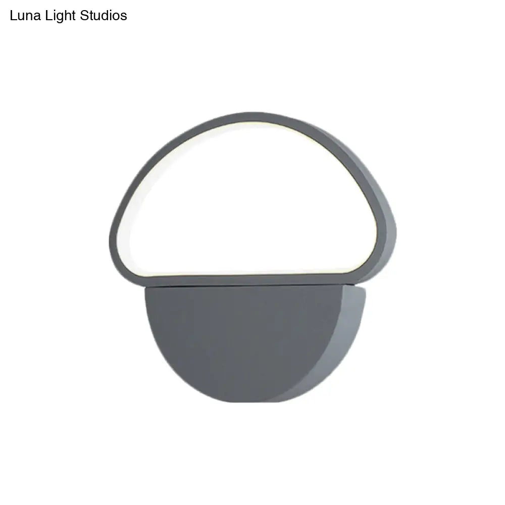 DecorBites™ DecorBites™ Contemporary Mushroom-shaped LED Wall Lamp Sconce in Grey Acrylic for Bedroom Mounting
