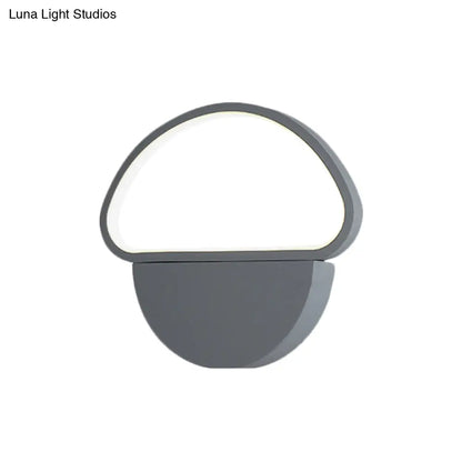 DecorBites™ DecorBites™ Contemporary Mushroom-shaped LED Wall Lamp Sconce in Grey Acrylic for Bedroom Mounting