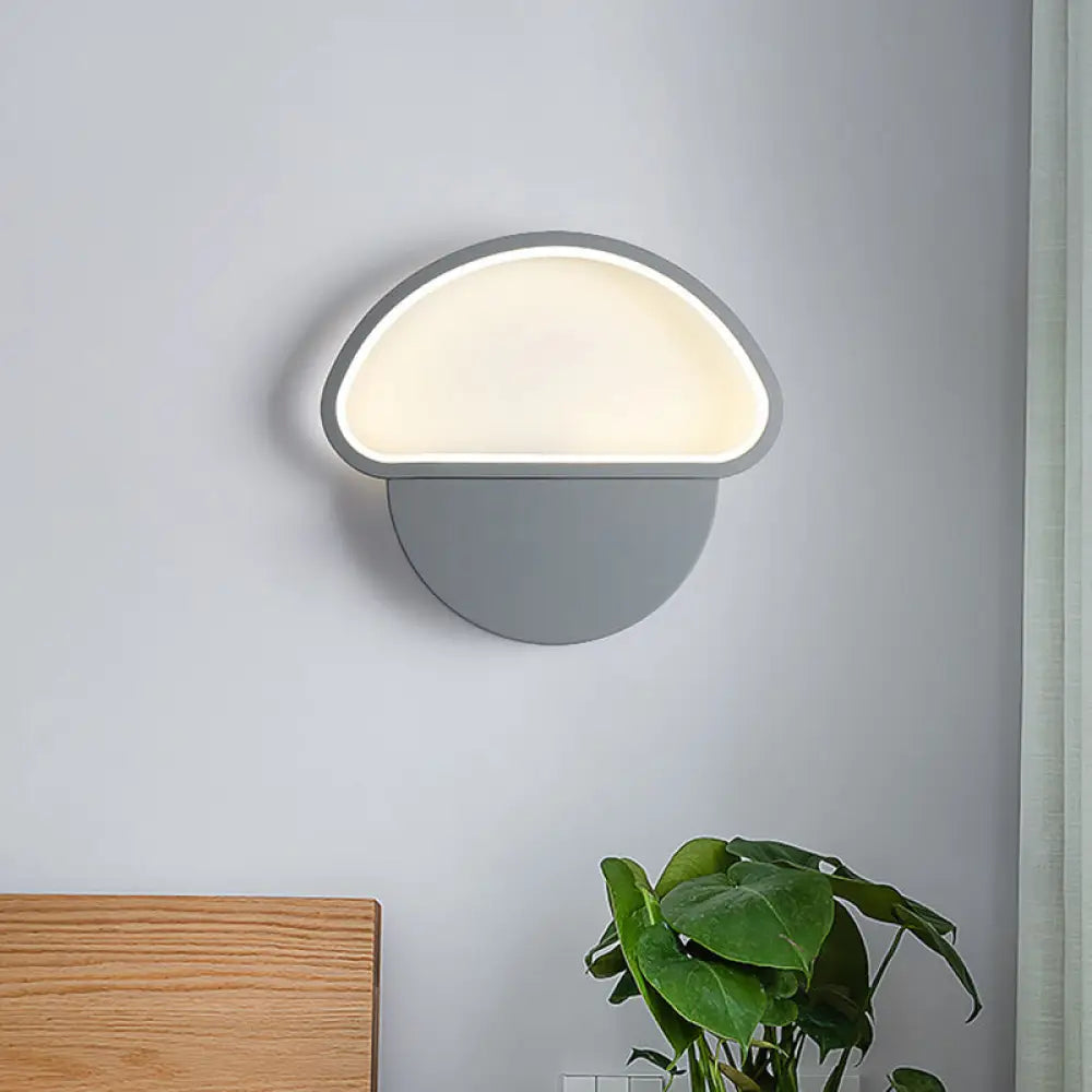 DecorBites™ DecorBites™ Contemporary Mushroom-shaped LED Wall Lamp Sconce in Grey Acrylic for Bedroom Mounting