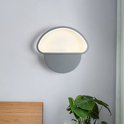 DecorBites™ DecorBites™ Contemporary Mushroom-shaped LED Wall Lamp Sconce in Grey Acrylic for Bedroom Mounting
