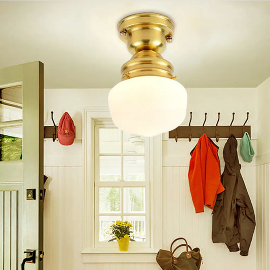 DecorBites™ DecorBites™ Contemporary Opal Glass Ceiling Light in Gold Finish