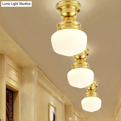 DecorBites™ DecorBites™ Contemporary Opal Glass Ceiling Light in Gold Finish