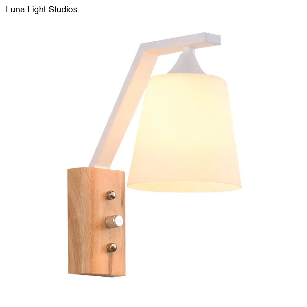 DecorBites™ DecorBites™ Contemporary Opal Glass Wall Sconce Light for Stair Corridors - 1 Head Bucket Shade