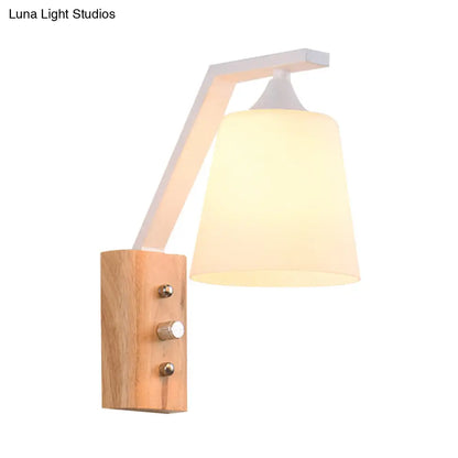 DecorBites™ DecorBites™ Contemporary Opal Glass Wall Sconce Light for Stair Corridors - 1 Head Bucket Shade