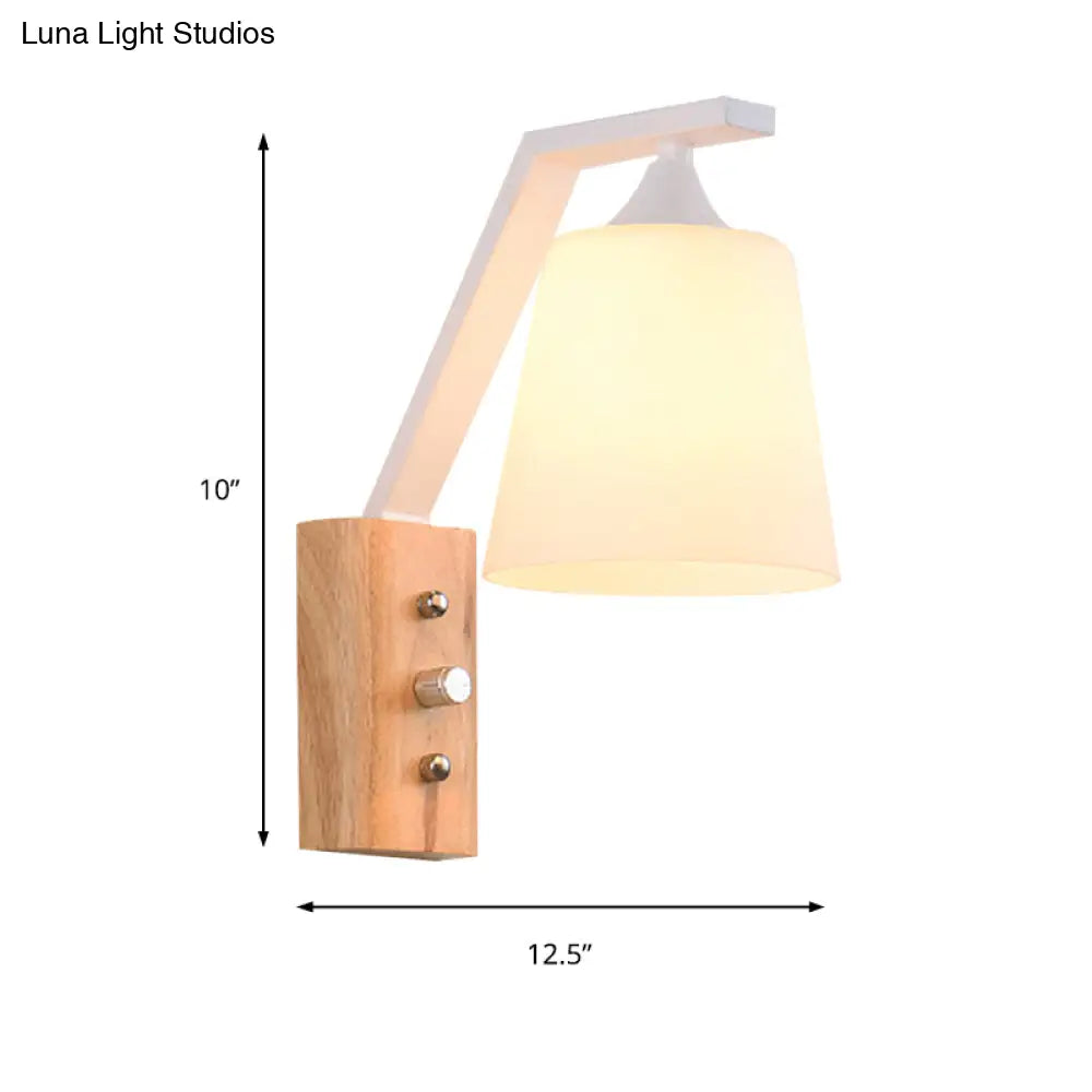 DecorBites™ DecorBites™ Contemporary Opal Glass Wall Sconce Light for Stair Corridors - 1 Head Bucket Shade