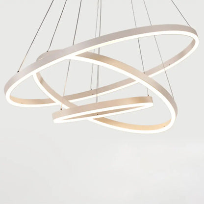 Contemporary Orbicular Metal LED Ceiling Pendant Light in White