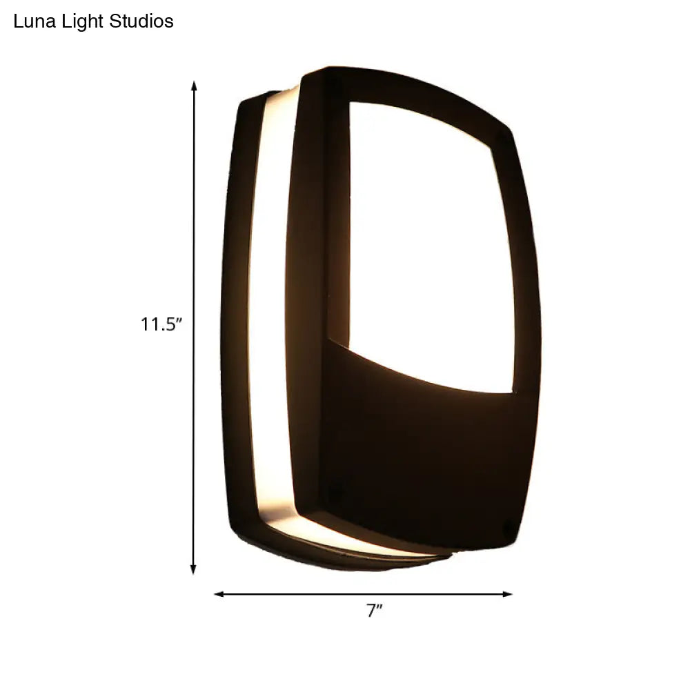 Aplique de pared LED negro contemporáneo para exteriores DecorBites™ - Luminaria con montaje en acrílico
