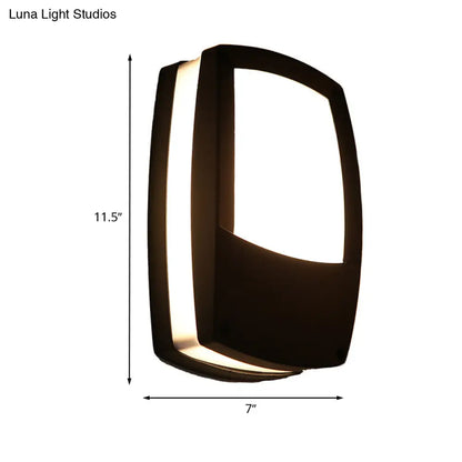 Aplique de pared LED negro contemporáneo para exteriores DecorBites™ - Luminaria con montaje en acrílico
