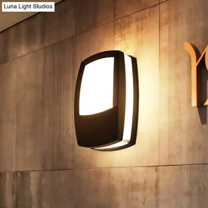 Aplique de pared LED negro contemporáneo para exteriores DecorBites™ - Luminaria con montaje en acrílico