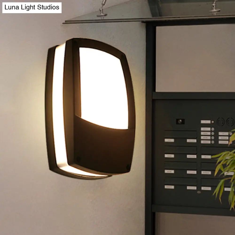 Aplique de pared LED negro contemporáneo para exteriores DecorBites™ - Luminaria con montaje en acrílico