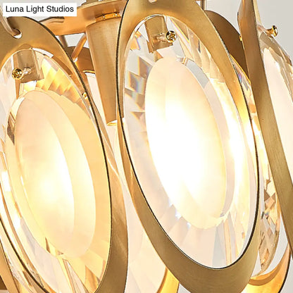 Aplique de pared ovalado contemporáneo DecorBites™ con decoración de cristal transparente - Lámpara metálica de 1 luz para sala de estar