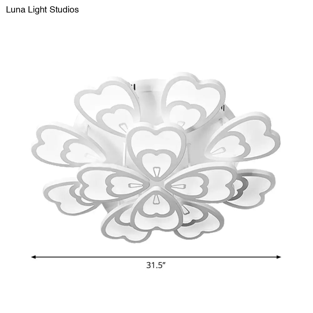 DecorBites™ DecorBites™ Contemporary Peacock Feather Acrylic Semi-Flush Light - LED Ceiling Mount Lamp with Blooming Warm/White Light (6/12/15 Heads)