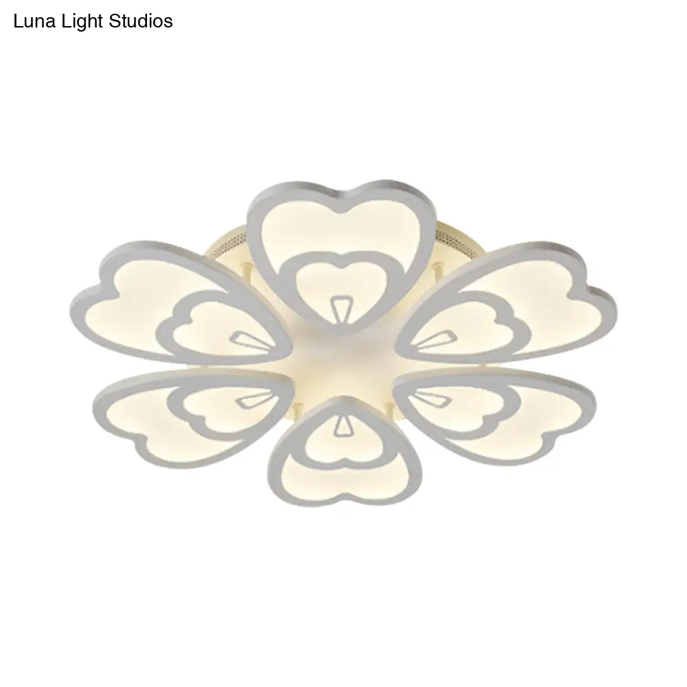 DecorBites™ DecorBites™ Contemporary Peacock Feather Acrylic Semi-Flush Light - LED Ceiling Mount Lamp with Blooming Warm/White Light (6/12/15 Heads)