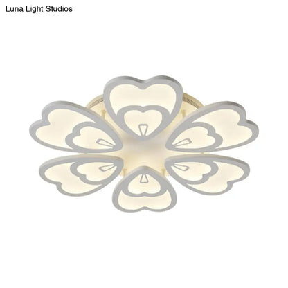 DecorBites™ DecorBites™ Contemporary Peacock Feather Acrylic Semi-Flush Light - LED Ceiling Mount Lamp with Blooming Warm/White Light (6/12/15 Heads)