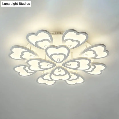 DecorBites™ DecorBites™ Contemporary Peacock Feather Acrylic Semi-Flush Light - LED Ceiling Mount Lamp with Blooming Warm/White Light (6/12/15 Heads)