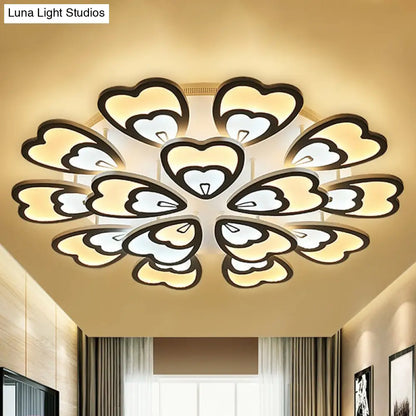 DecorBites™ DecorBites™ Contemporary Peacock Feather Acrylic Semi-Flush Light - LED Ceiling Mount Lamp with Blooming Warm/White Light (6/12/15 Heads)