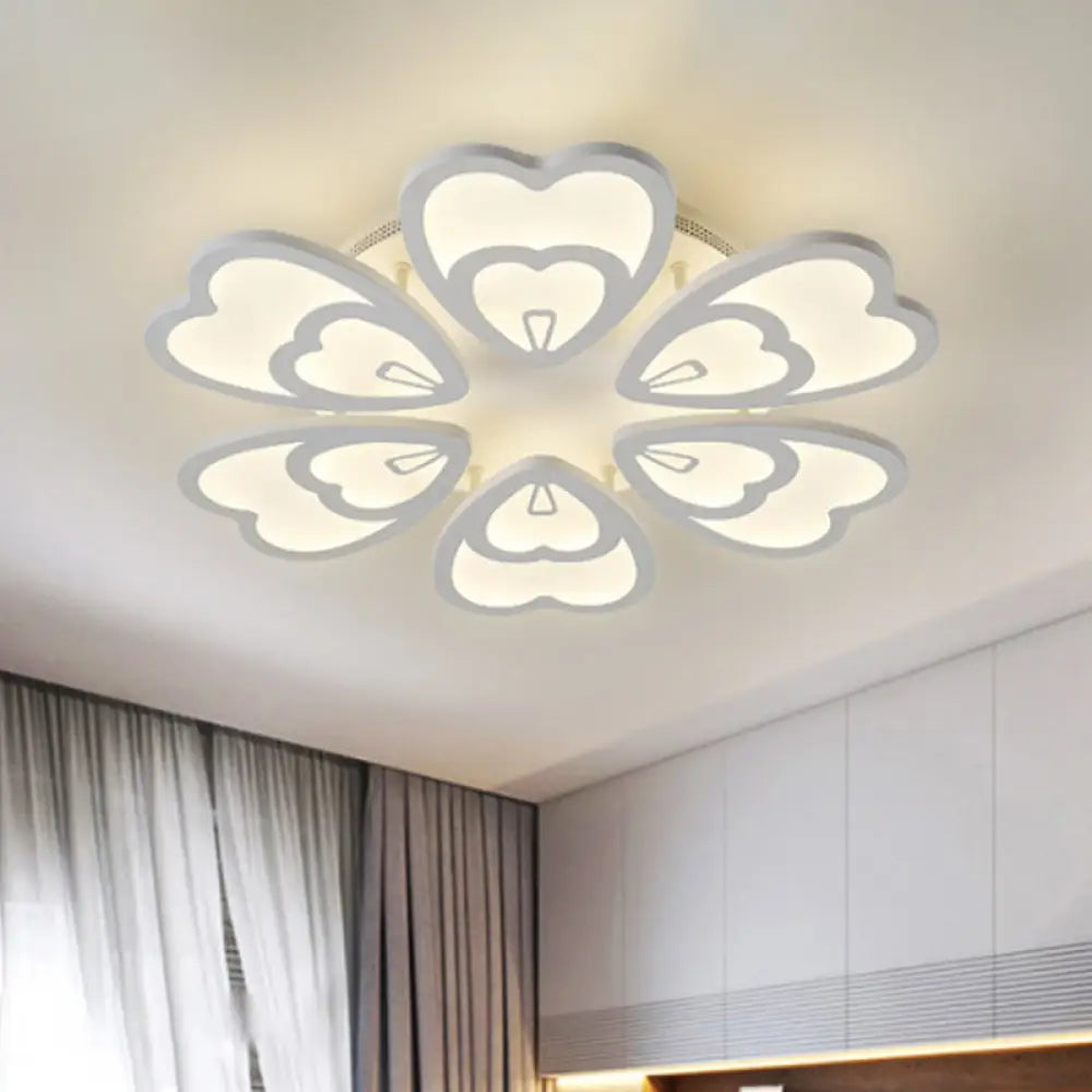 DecorBites™ DecorBites™ Contemporary Peacock Feather Acrylic Semi-Flush Light - LED Ceiling Mount Lamp with Blooming Warm/White Light (6/12/15 Heads)