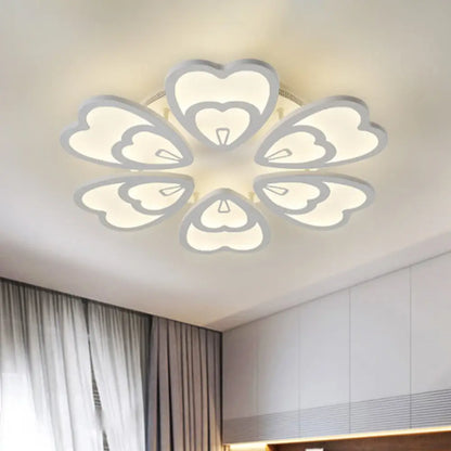 DecorBites™ DecorBites™ Contemporary Peacock Feather Acrylic Semi-Flush Light - LED Ceiling Mount Lamp with Blooming Warm/White Light (6/12/15 Heads)