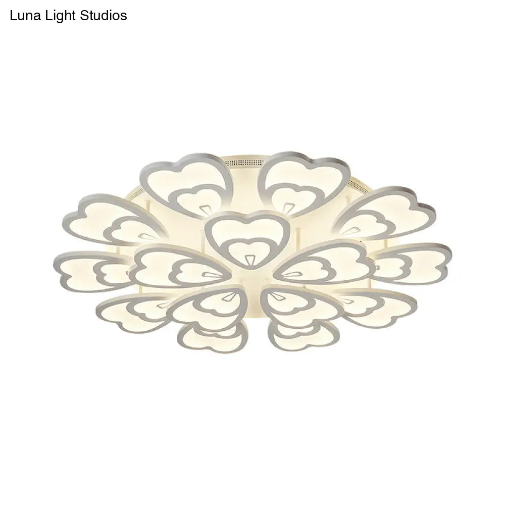 DecorBites™ DecorBites™ Contemporary Peacock Feather Acrylic Semi-Flush Light - LED Ceiling Mount Lamp with Blooming Warm/White Light (6/12/15 Heads)