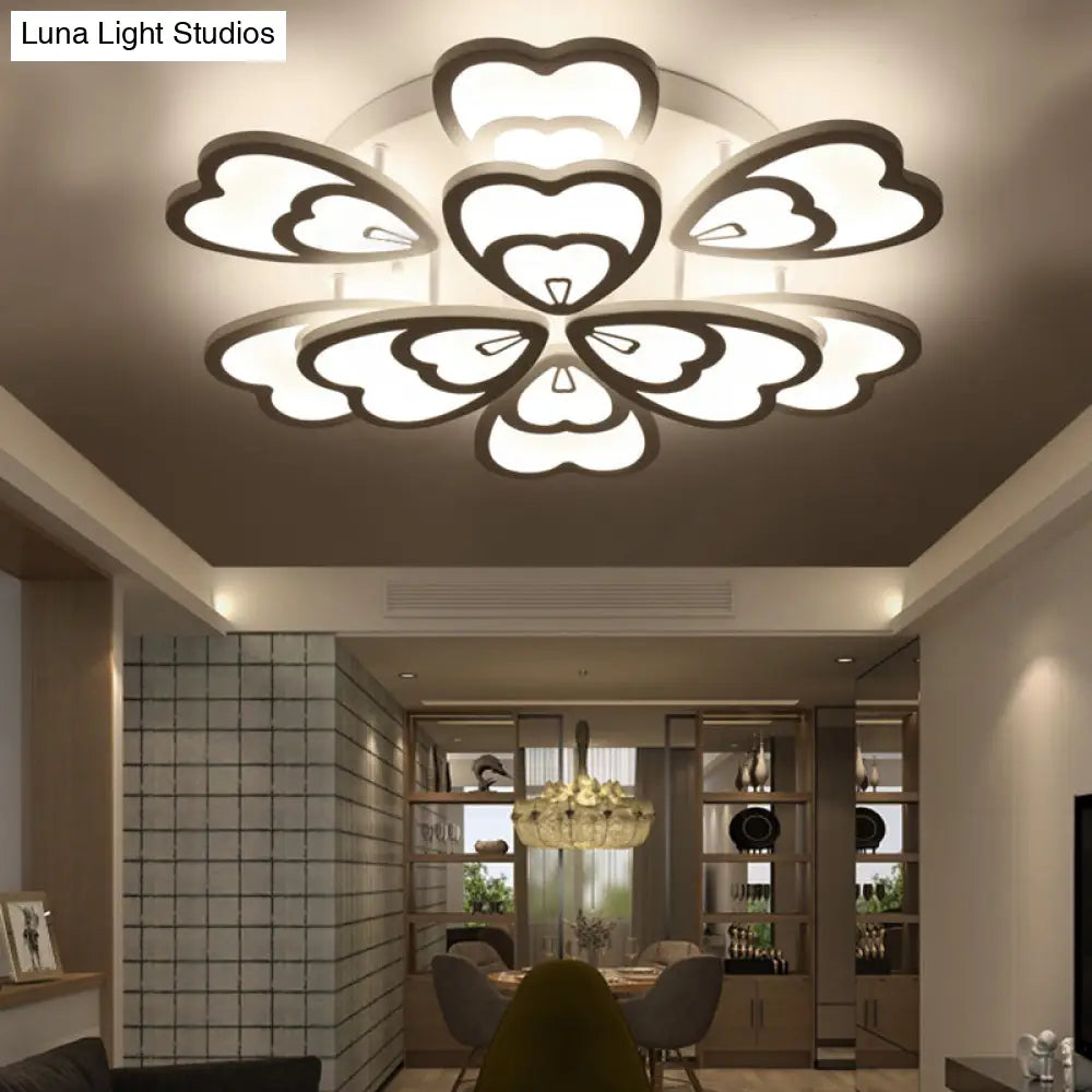 DecorBites™ DecorBites™ Contemporary Peacock Feather Acrylic Semi-Flush Light - LED Ceiling Mount Lamp with Blooming Warm/White Light (6/12/15 Heads)