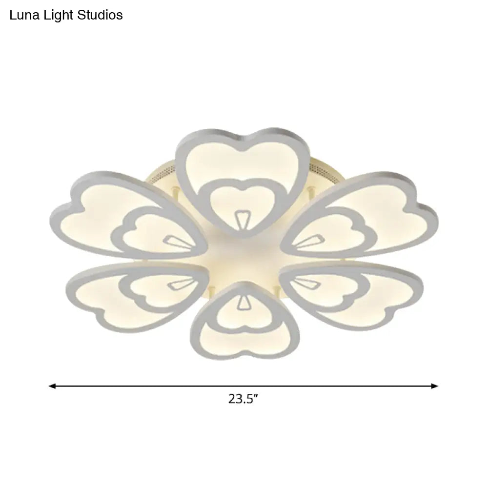 DecorBites™ DecorBites™ Contemporary Peacock Feather Acrylic Semi-Flush Light - LED Ceiling Mount Lamp with Blooming Warm/White Light (6/12/15 Heads)