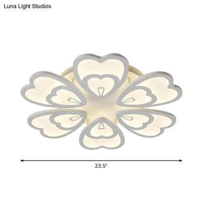 DecorBites™ DecorBites™ Contemporary Peacock Feather Acrylic Semi-Flush Light - LED Ceiling Mount Lamp with Blooming Warm/White Light (6/12/15 Heads)