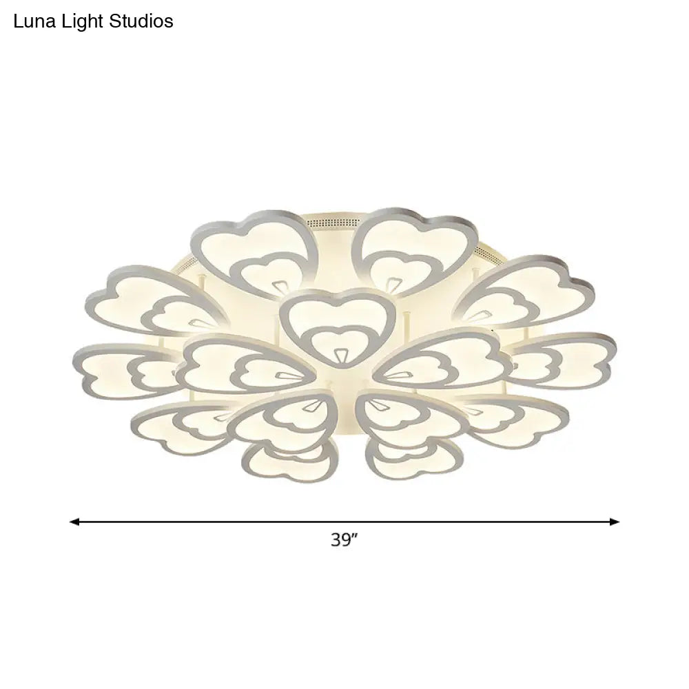 DecorBites™ DecorBites™ Contemporary Peacock Feather Acrylic Semi-Flush Light - LED Ceiling Mount Lamp with Blooming Warm/White Light (6/12/15 Heads)