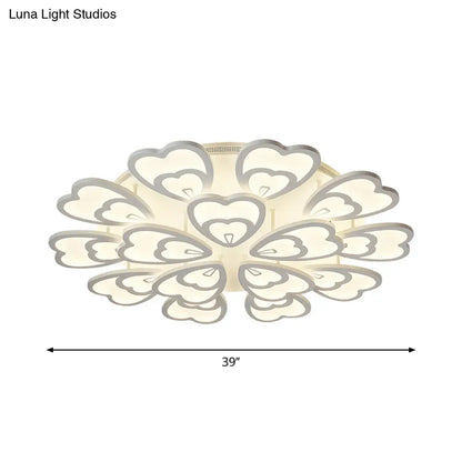 DecorBites™ DecorBites™ Contemporary Peacock Feather Acrylic Semi-Flush Light - LED Ceiling Mount Lamp with Blooming Warm/White Light (6/12/15 Heads)