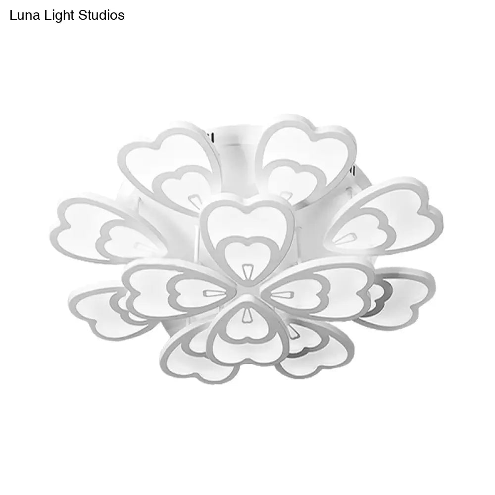 DecorBites™ DecorBites™ Contemporary Peacock Feather Acrylic Semi-Flush Light - LED Ceiling Mount Lamp with Blooming Warm/White Light (6/12/15 Heads)