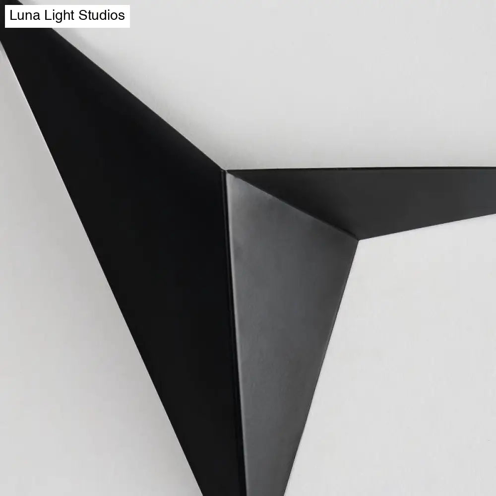 DecorBites™ DecorBites™ Contemporary Polygon Wall Sconce in Black/White Metal with LED Warm/White Lighting for Living Room