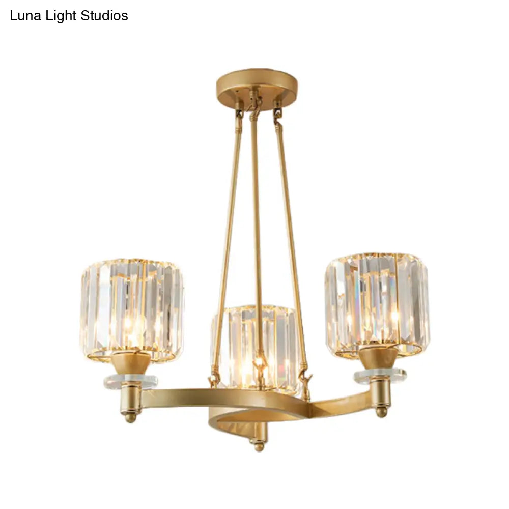 ثريا كريستالية منشورية معاصرة - أسود/ذهبي - مصباح معلق 3/6/8 رؤوس لسقف غرفة الطعام