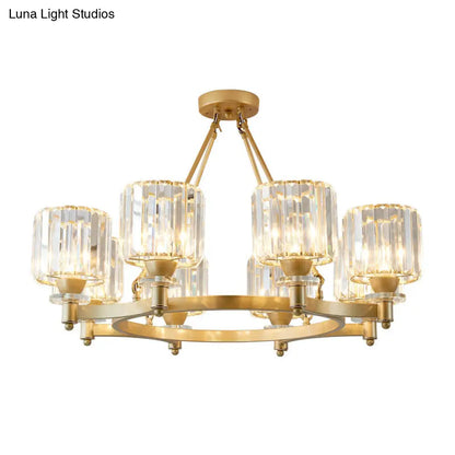 ثريا كريستالية منشورية معاصرة - أسود/ذهبي - مصباح معلق 3/6/8 رؤوس لسقف غرفة الطعام